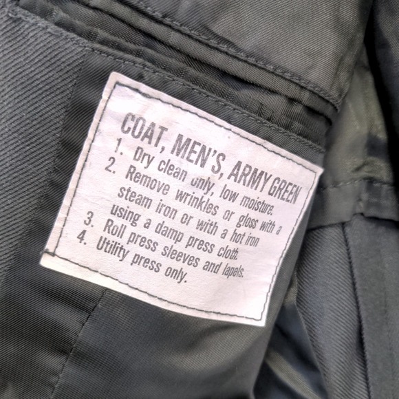 U.S. Army Men's Serge Green Coat Green Size 36 PolyWool Blend Uniform Military - Picture 3 of 13